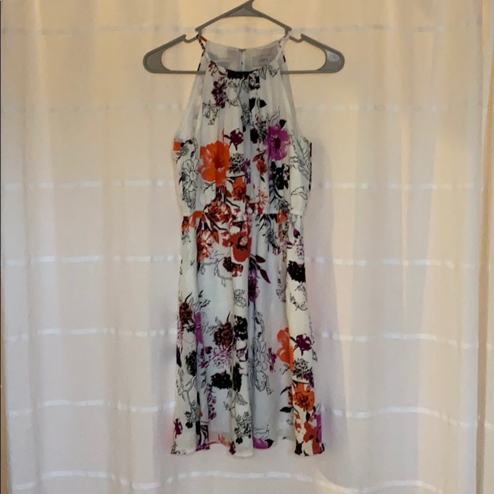 2/$15 White and floral Loft dress